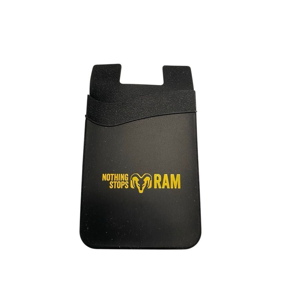 Black Dodge Ram Silicone Phone Wallet Card Holder Adhesive Back Pocket Everyday